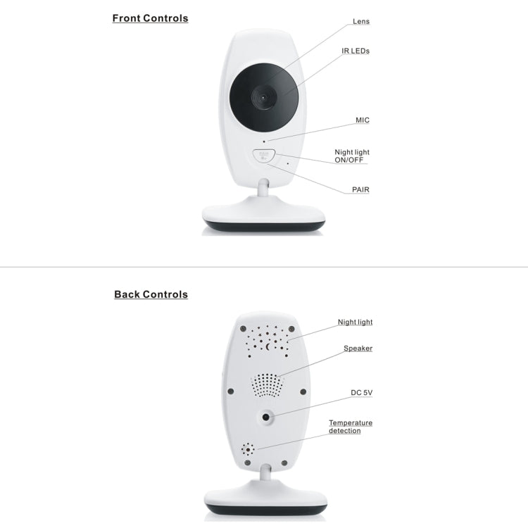 SP870 2 PCS Wireless Digital Monitoring Camera Baby Monitor with 7 inch Large Screen Display, U