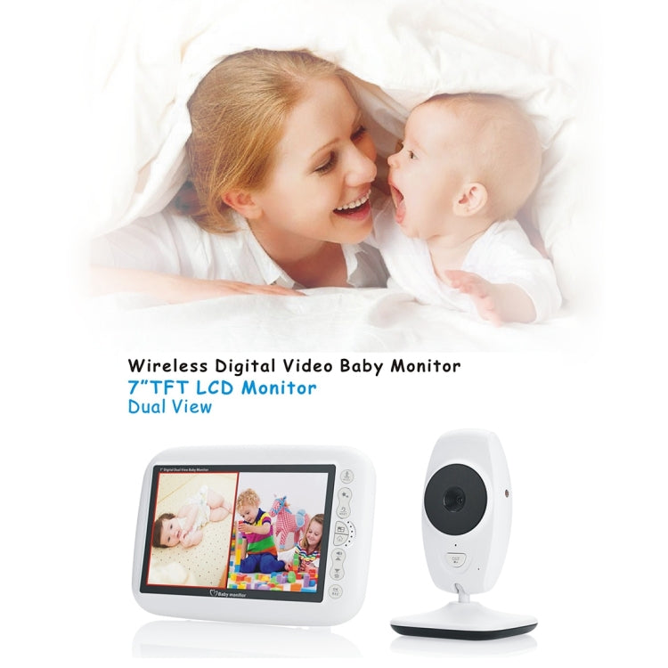 SP870 2 PCS Wireless Digital Monitoring Camera Baby Monitor with 7 inch Large Screen Display, U