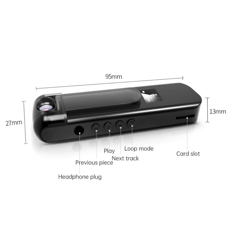 009 1080P 180 Degree Rotatable Lens Portable Recording Camera Video Recorder with Display, Support Loop Recording & MP3 & 8-64GB TF Card
