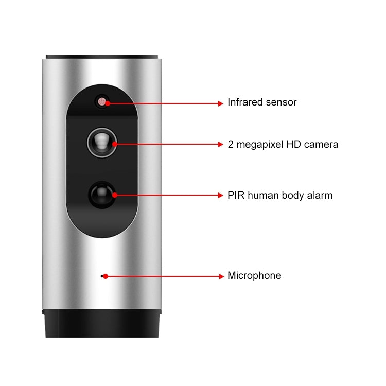 VESAFE VS-Y2 Indoor Security 2.0 MP HD 1080P Smart Wireless Wifi IP Camera, Support Night Vision & PIR Detection & TF Card, Built-in Mic