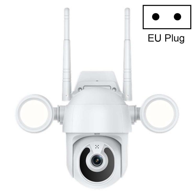 ZS-TY55 Tuya Smart HD 1080P WiFi Waterproof Double Fill Light Dome IP Camera, Support Motion Detection / Night Vision (EU Plug)
