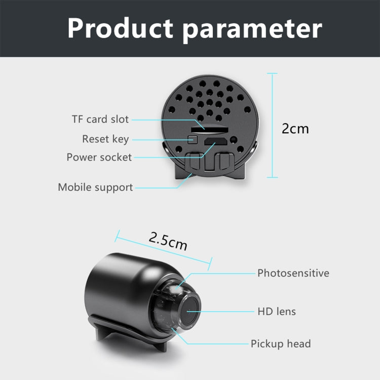 X5 1080P HD WiFi Camera Home Security Monitor, Support Infrared Night Vision & Motion Detection & TF Card