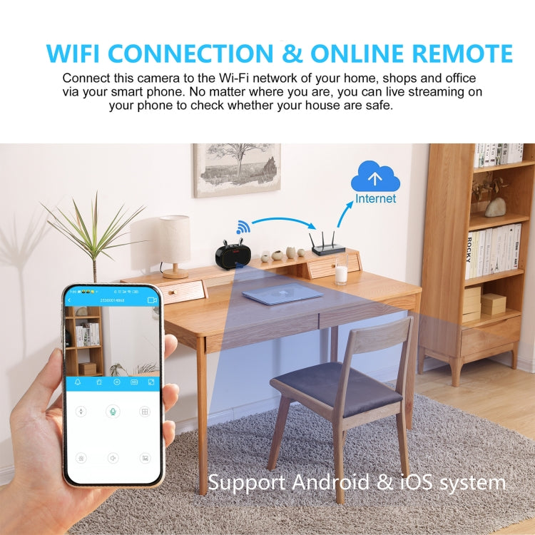 F11 Bluetooth Speaker Wireless Camera with Clock Display, Support Night Vision / Motion Detection / TF Card