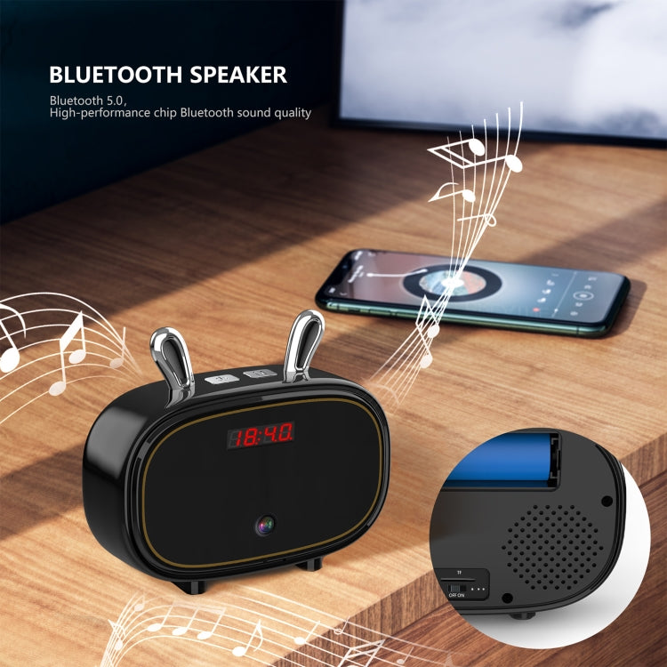 F11 Bluetooth Speaker Wireless Camera with Clock Display, Support Night Vision / Motion Detection / TF Card