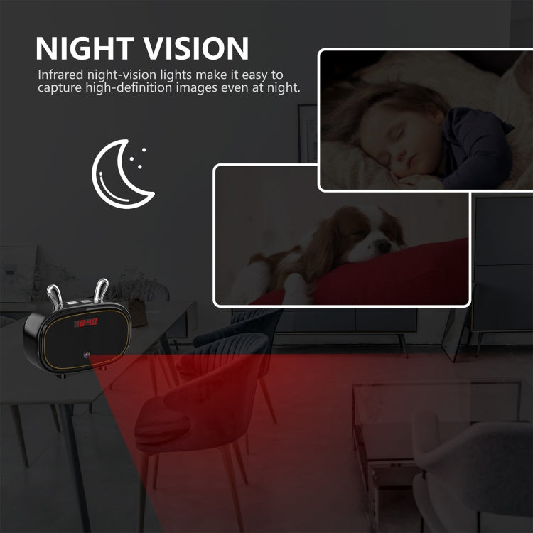 F11 Bluetooth Speaker Wireless Camera with Clock Display, Support Night Vision / Motion Detection / TF Card