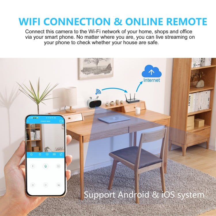 F11 Bluetooth Speaker Wireless Camera with Clock Display, Support Night Vision / Motion Detection / TF Card