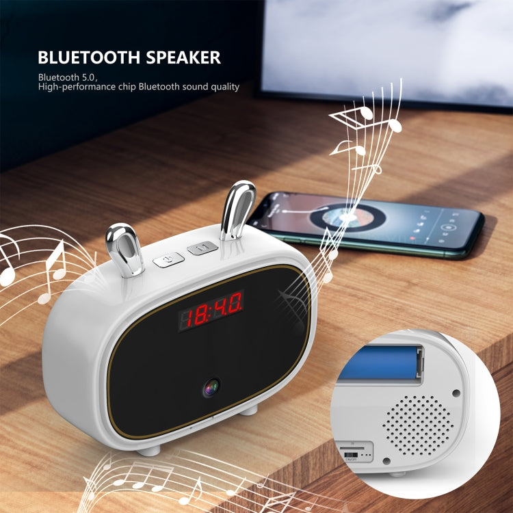 F11 Bluetooth Speaker Wireless Camera with Clock Display, Support Night Vision / Motion Detection / TF Card