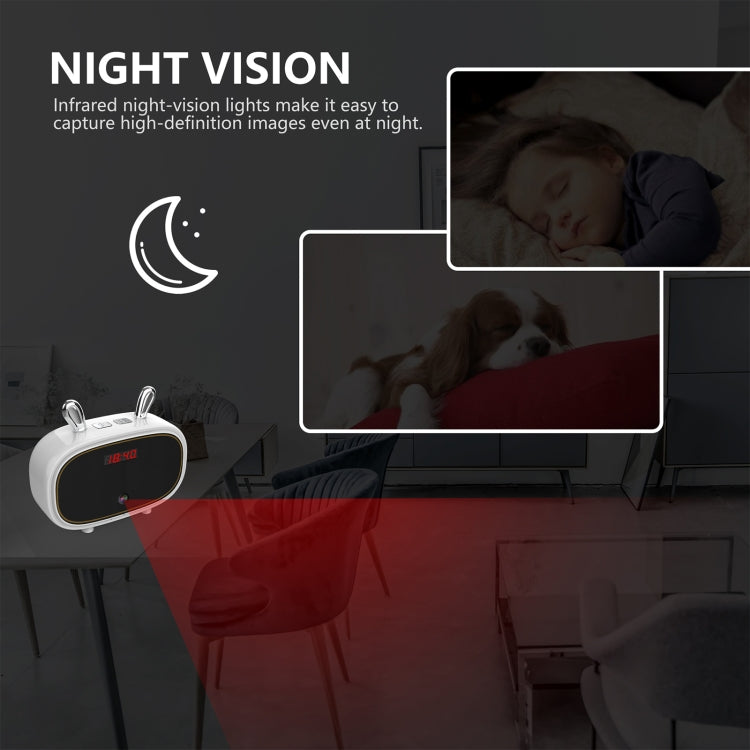 F11 Bluetooth Speaker Wireless Camera with Clock Display, Support Night Vision / Motion Detection / TF Card