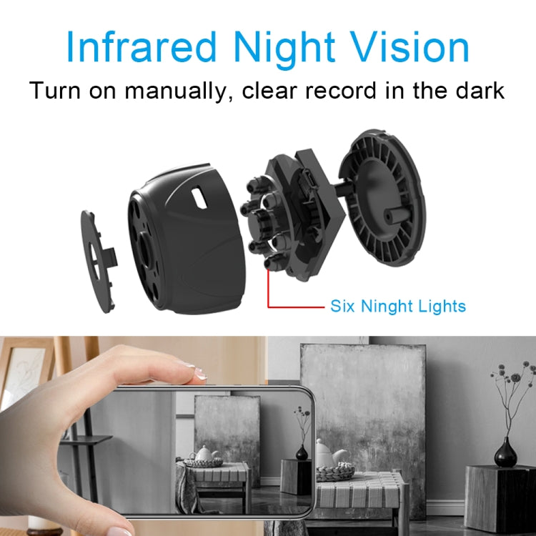 WD8S Wireless Smart Mini Camera, Support Infrared Night Vision & Motion Detection(Black)