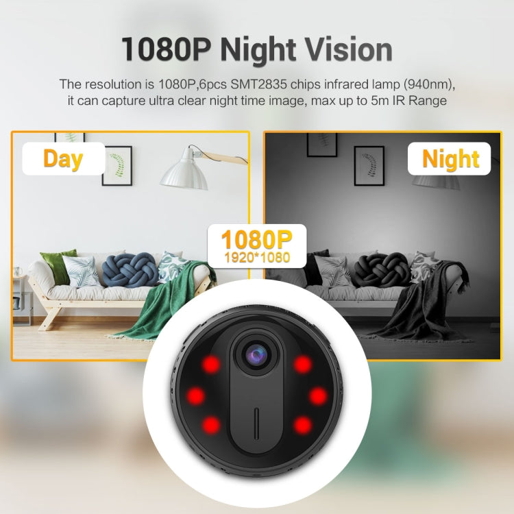 G30 HD 1080P WiFi IP Camera, Support Night Vision & Motion Detection & TF Card (Black)