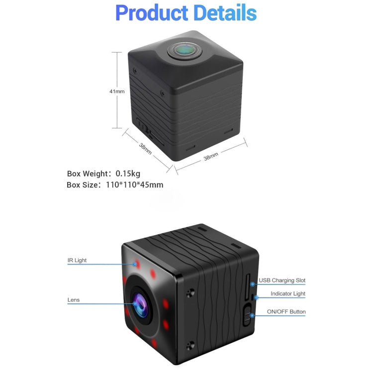 G36 HD 1080P WiFi IP Camera, Support Night Vision & Motion Detection & TF Card (Black)