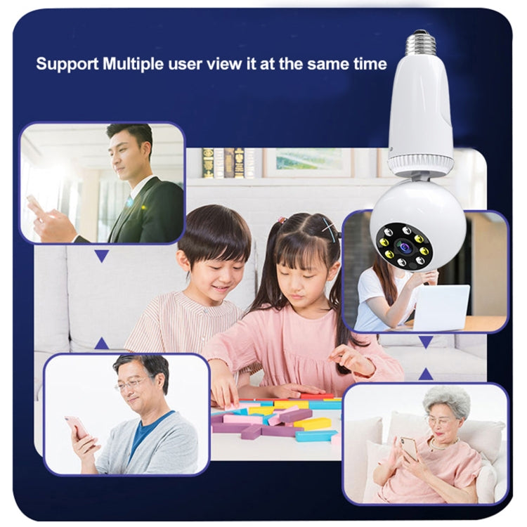 DP20 360 Degrees Rotation 2.0 Million Pixels Wireless Bulb Shape Camera, Support Motion Detection & Infrared Night Vision & Two-way Audio & TF Card(White)