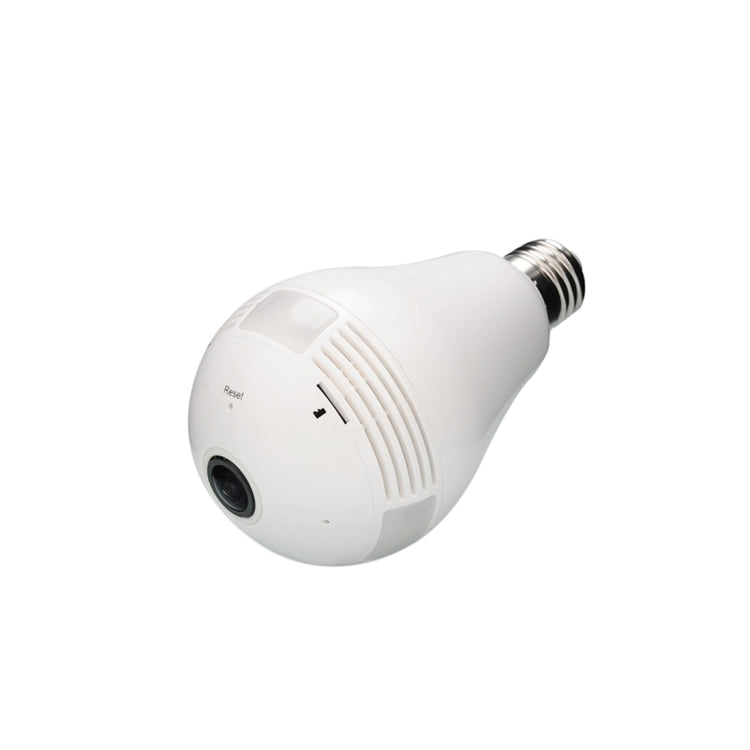 EC7-J8 1.3MP 360 Degree Bulb Lamp Network Panoramic Camera Wireless WiFi Smart Security Camera, Support Monitor Detection & Voice intercom & 128GB Micro SD Card(White)