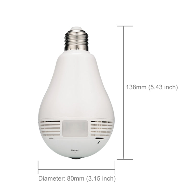 EC7-J8 1.3MP 360 Degree Bulb Lamp Network Panoramic Camera Wireless WiFi Smart Security Camera, Support Monitor Detection & Voice intercom & 128GB Micro SD Card(White)