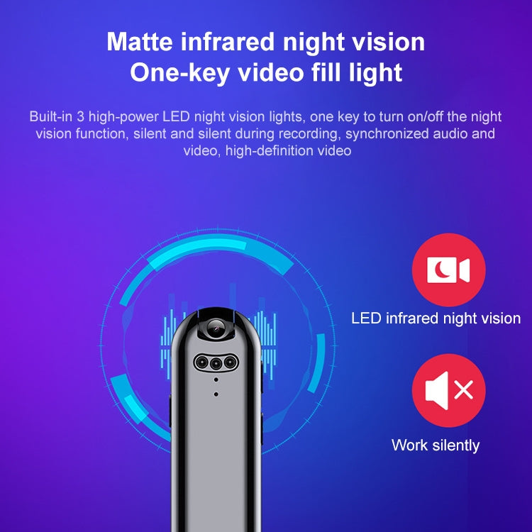 V5 8GB Thumb Mini 1080P Vlogging Video Recorder Camera with Clip