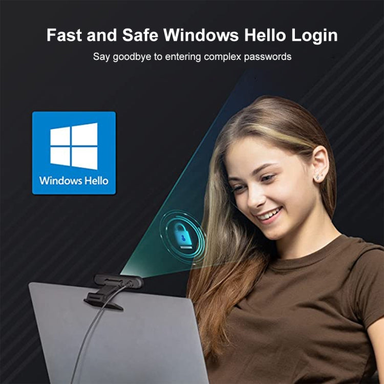 C7 1080P Windows Hello Face Recognition Video Call Web Camera (Black)