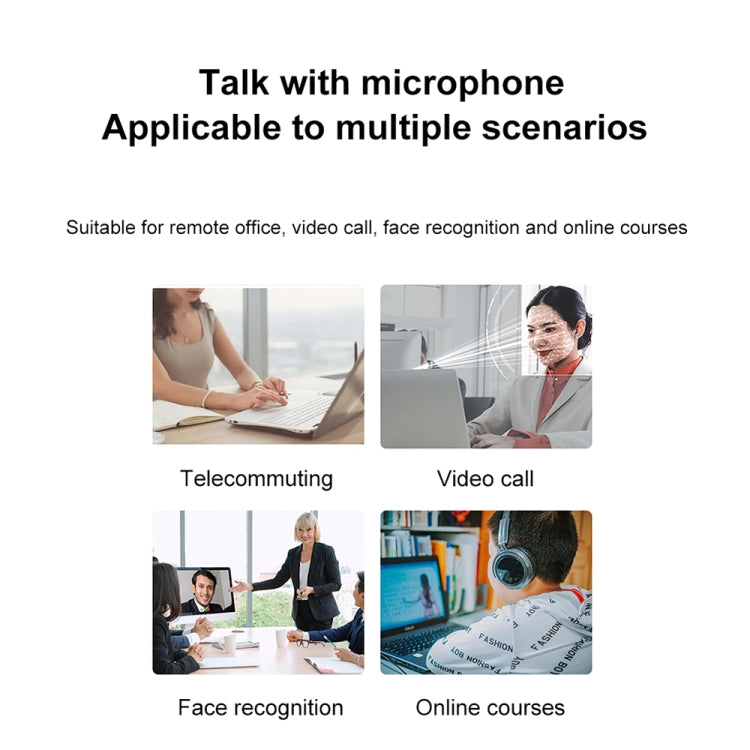 C7 1080P Windows Hello Face Recognition Video Call Web Camera (Black)