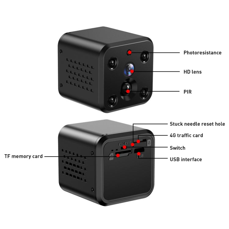 WIFI 4.0P Mini HD Home Security Camera 128G Memory(Black)