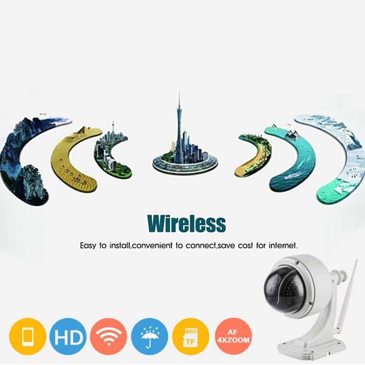 Bosesh-SD13W 1/3 inch AR0130 P2P H.264 IR-Cut Night Vision Motion Detection Waterproof WiFi IP Dome Camera, IR Distance: 20m