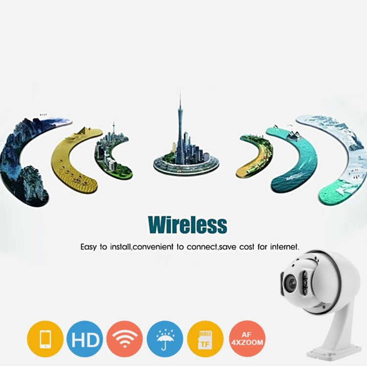 Bosesh-SD27W 1/2.8 inch Sony 222 P2P H.264 IR-Cut Night Vision Motion Detection Waterproof 2.4GHz WiFi IP Dome Camera, IR Distance: 60m