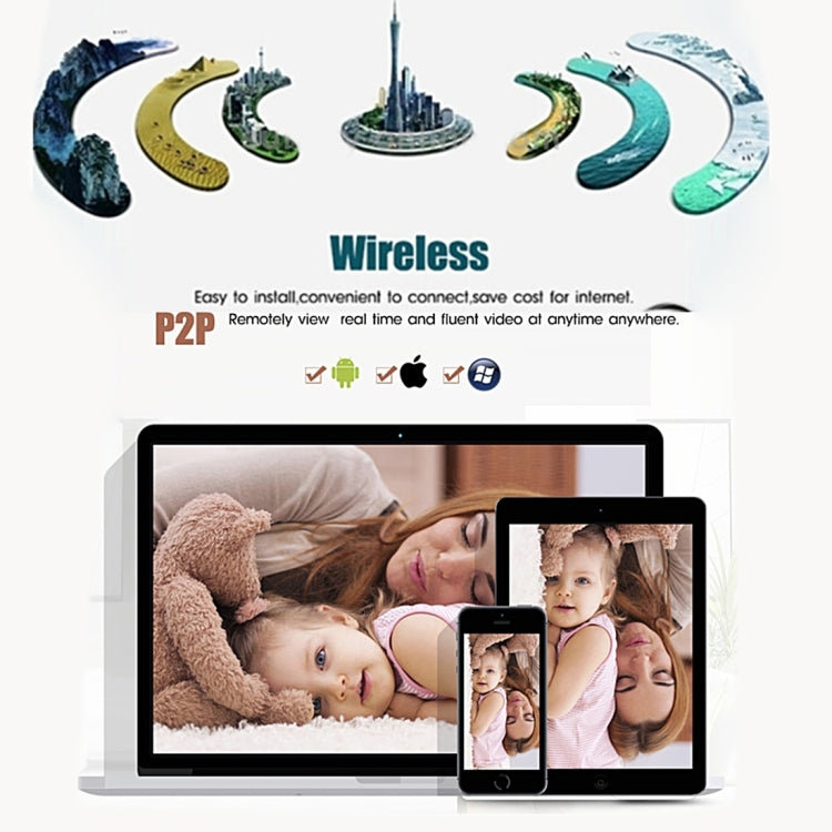 Bosesh-SD33W 1/3 inch AR0130 P2P H.264 IR-Cut Night Vision Motion Detection Waterproof WiFi IP Dome Camera, IR Distance: 60m
