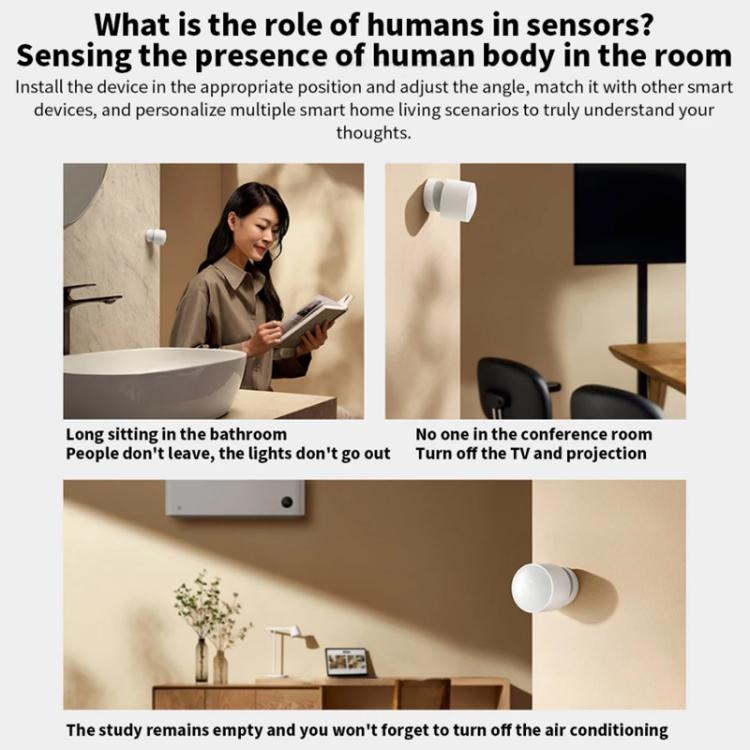 Xiaomi Presence Sensor XMOSB01XS Smart Wireless Home Connection Bluetooth 5.0 Body Motion Sensors  - White
