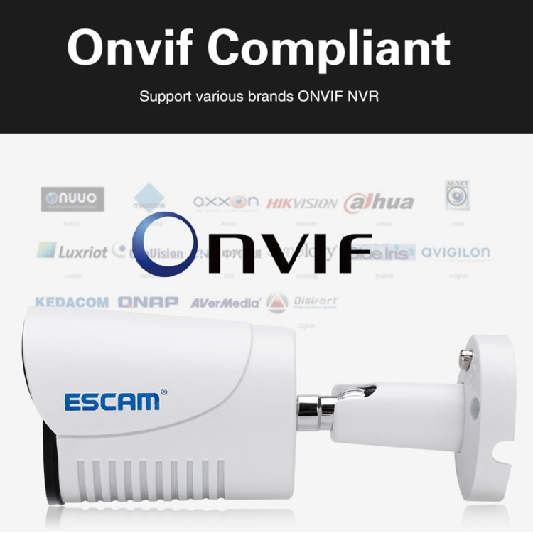 ESCAM ESCAM Plane QE07 HD 720P ONVIF 1/4 inch CMOS 1.0MP Bullet IP Camera, Support Motion Detection / Night Vision, IR Distance: 15m