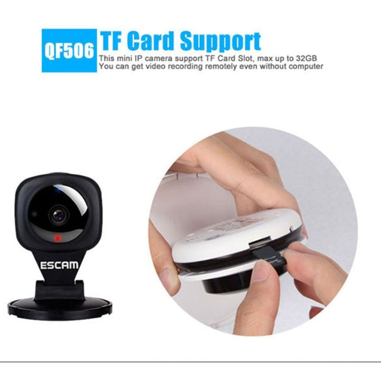 ESCAM Diamond QF506 HD 720P ONVIF 1/4 inch CMOS 1.0MP WiFi IP Camera, Support Motion Detection / Night Vision, IR Distance: 5m