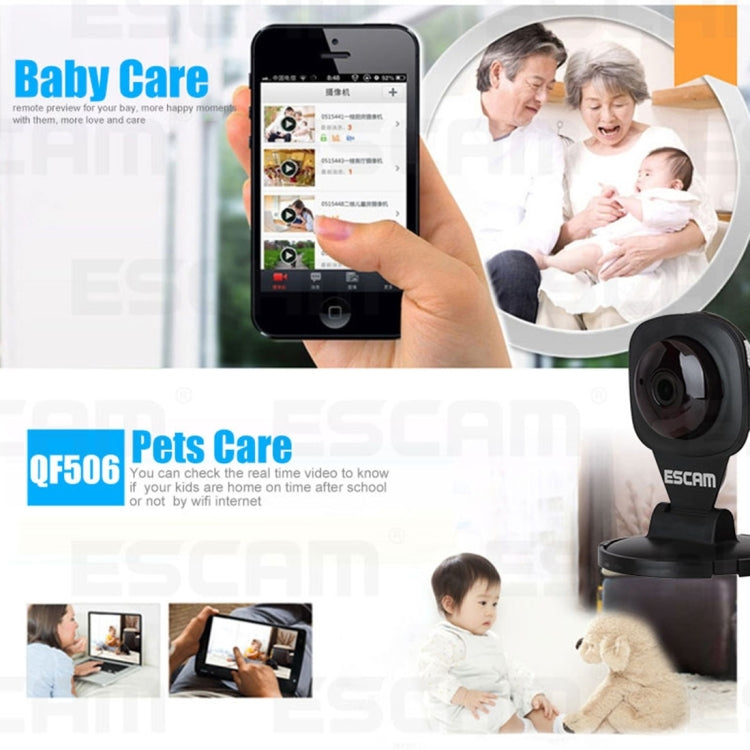ESCAM Diamond QF506 HD 720P ONVIF 1/4 inch CMOS 1.0MP WiFi IP Camera, Support Motion Detection / Night Vision, IR Distance: 5m
