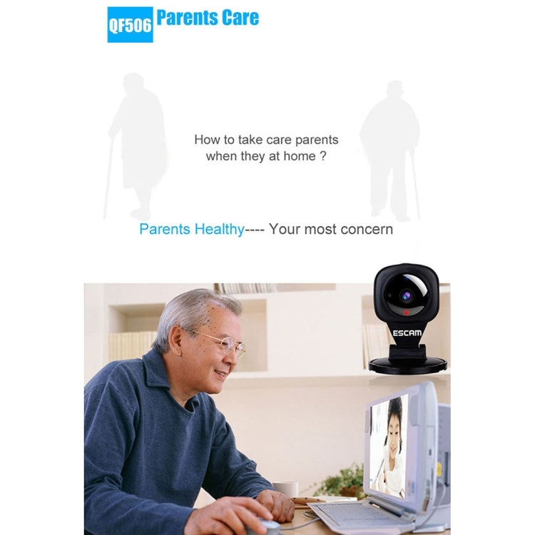 ESCAM Diamond QF506 HD 720P ONVIF 1/4 inch CMOS 1.0MP WiFi IP Camera, Support Motion Detection / Night Vision, IR Distance: 5m