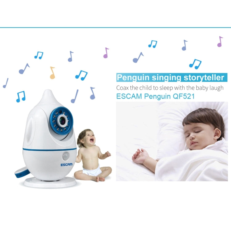 ESCAM Penguin QF521 HD 720P CMOS 1.0MP WiFi IP Camera, Support Motion Detection / Night Vision, IR Distance: 10m