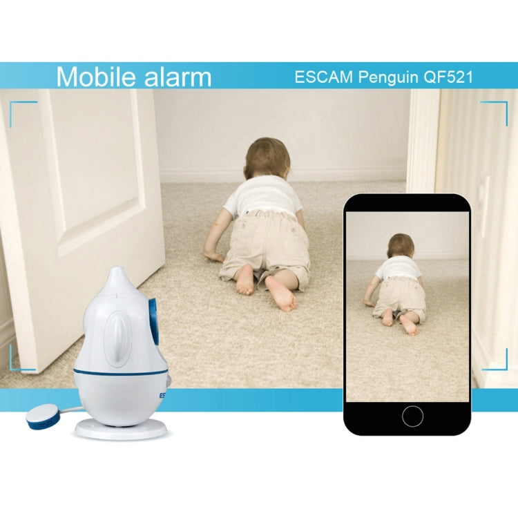 ESCAM Penguin QF521 HD 720P CMOS 1.0MP WiFi IP Camera, Support Motion Detection / Night Vision, IR Distance: 10m