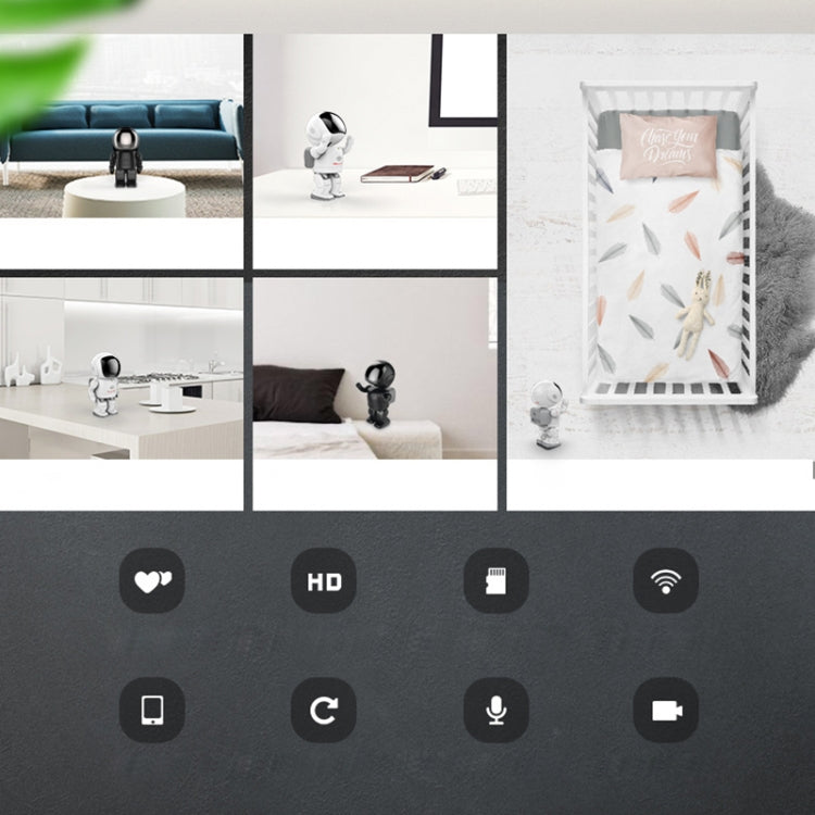 Difang DF- Y006 1080P Intelligent Robot Wireless Camera HD Night Vision Wifi Network Phone Remote Home Monitor(Black)