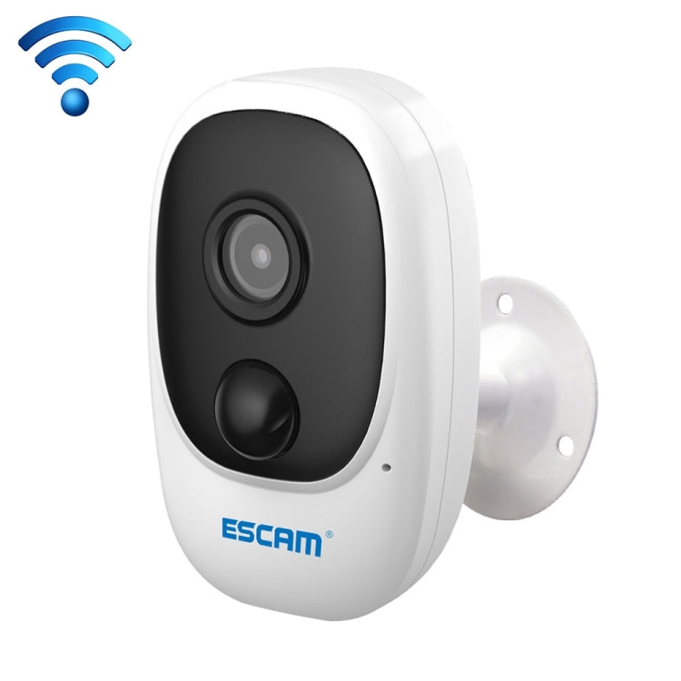 ESCAM G08 HD 1080P IP65 Waterproof PIR IP Camera without Solar Panel, Support TF Card / Night Vision / Two-way Audio (White)