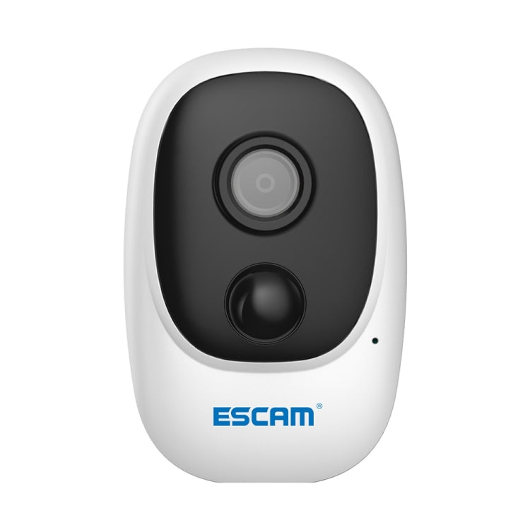 ESCAM G08 HD 1080P IP65 Waterproof PIR IP Camera without Solar Panel, Support TF Card / Night Vision / Two-way Audio (White)