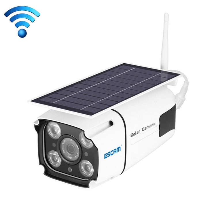 ESCAM QF260 1080P Solar Panel IP66 Waterproof WiFi IP Camera, Support Motion Detection / Night Vision / TF Card / Two-way Audio (White)