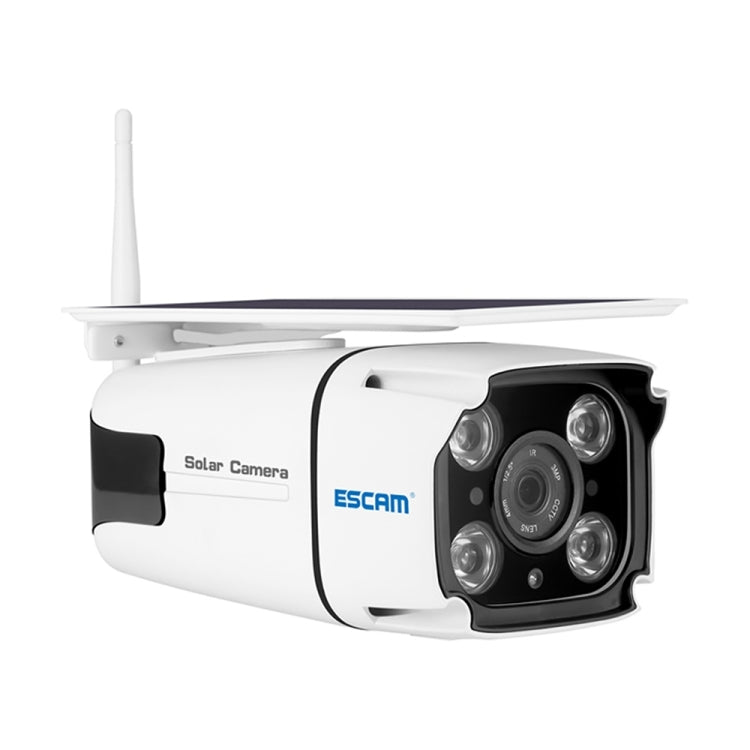 ESCAM QF260 1080P Solar Panel IP66 Waterproof WiFi IP Camera, Support Motion Detection / Night Vision / TF Card / Two-way Audio (White)