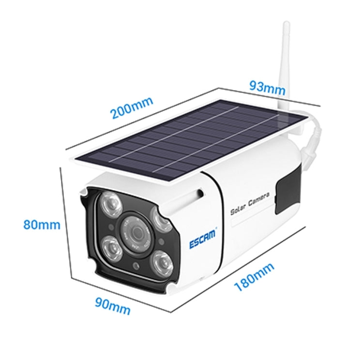 ESCAM QF260 1080P Solar Panel IP66 Waterproof WiFi IP Camera, Support Motion Detection / Night Vision / TF Card / Two-way Audio (White)