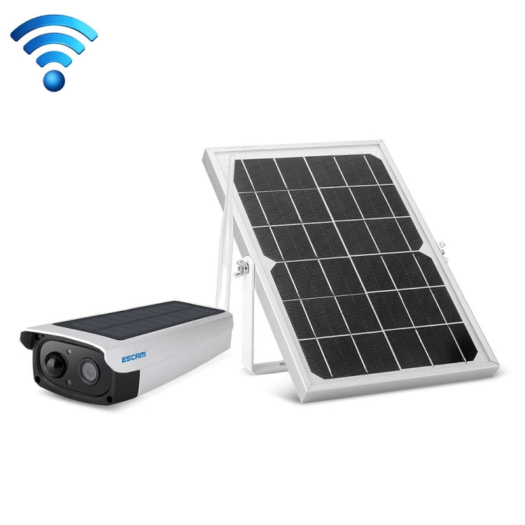 ESCAM QF270 1080P Solar Panel IP66 Waterproof WiFi IP Camera, Support PIR Motion Sensor / Night Vision / TF Card / Two-way Audio (White)