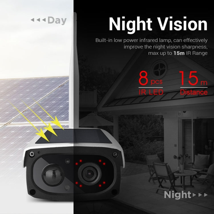ESCAM QF270 1080P Solar Panel IP66 Waterproof WiFi IP Camera, Support PIR Motion Sensor / Night Vision / TF Card / Two-way Audio (White)