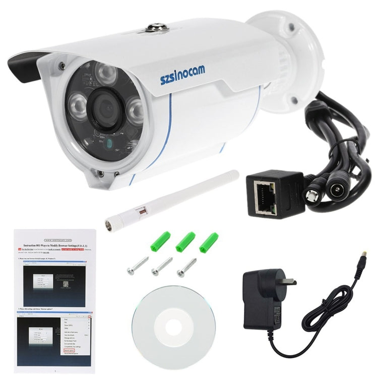 szsinocam SN-IPC-3009FCSW10 HD 720P H.264 1.0 Megapixel WiFi Infrared IP Bullet Camera, Support Night Vision / Motion Detection, IR Distance: 20-30m