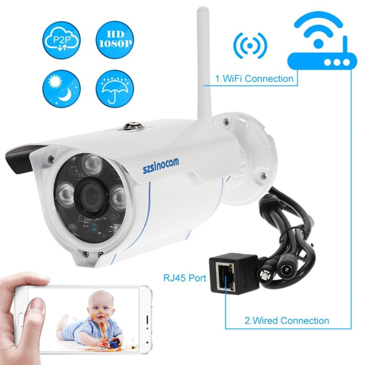 szsinocam SN-IPC-3009FCSW10 HD 720P H.264 1.0 Megapixel WiFi Infrared IP Bullet Camera, Support Night Vision / Motion Detection, IR Distance: 20-30m
