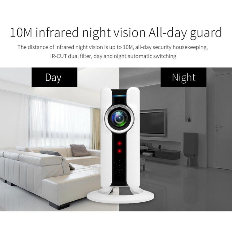 Szsinocom SN-IPC-3002FSW10 Smart Home Security 1.0MP 720P HD 3D Panoramic IP VR Camera 360 Degrees Rotation PTZ Motion Detection Alarm Push 10m IR Night Vision Remote Online Viewing Family Assistant, Support WiFi & AP & Android / IOS OS