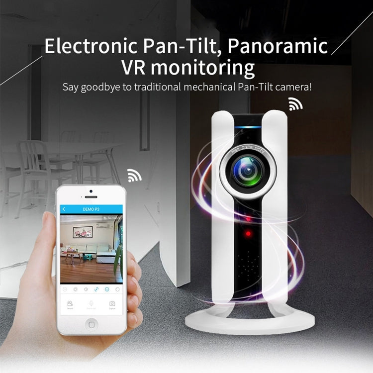 Szsinocom SN-IPC-3002FSW10 Smart Home Security 1.0MP 720P HD 3D Panoramic IP VR Camera 360 Degrees Rotation PTZ Motion Detection Alarm Push 10m IR Night Vision Remote Online Viewing Family Assistant, Support WiFi & AP & Android / IOS OS
