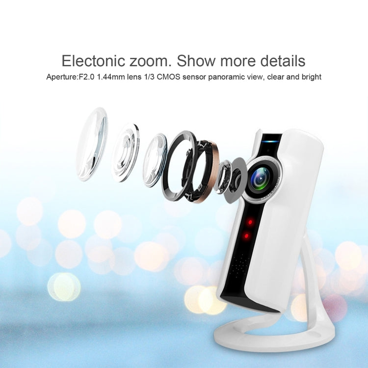 Szsinocom SN-IPC-3002FSW10 Smart Home Security 1.0MP 720P HD 3D Panoramic IP VR Camera 360 Degrees Rotation PTZ Motion Detection Alarm Push 10m IR Night Vision Remote Online Viewing Family Assistant, Support WiFi & AP & Android / IOS OS