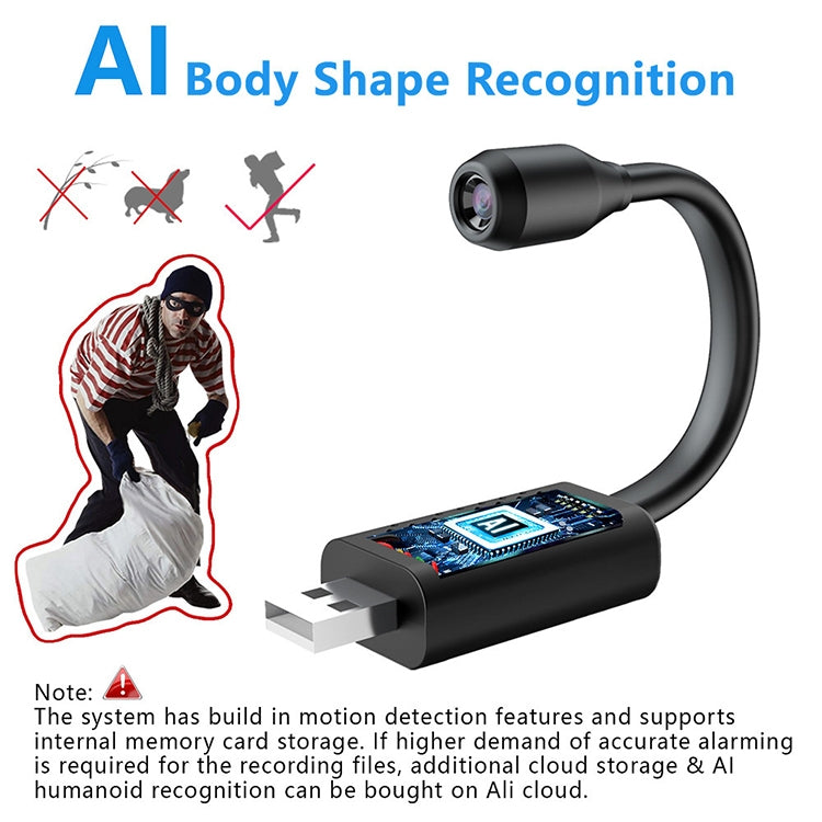Indoor Home Mini USB Integrated Wireless WIFI Camera with 64GB Memory Card