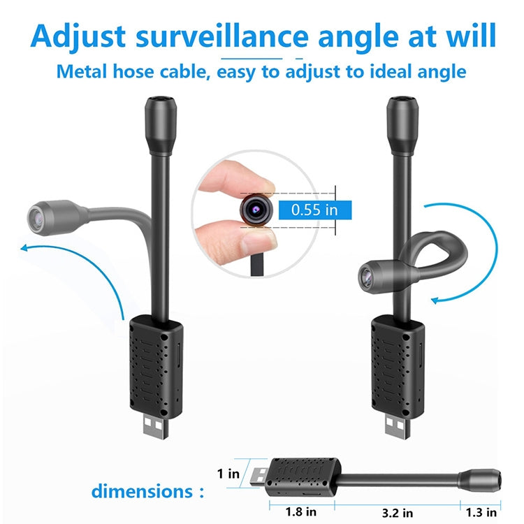Indoor Home Mini USB Integrated Wireless WIFI Night Vision Camera with 128GB Memory Card