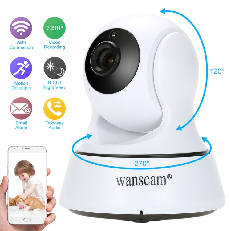 Wanscam HW0036 1.0MP 720P 1/4 inch PTZ P2P WiFi IP Camera, Support Motion Detection / Night Vision, IR Distance: 10m(White)