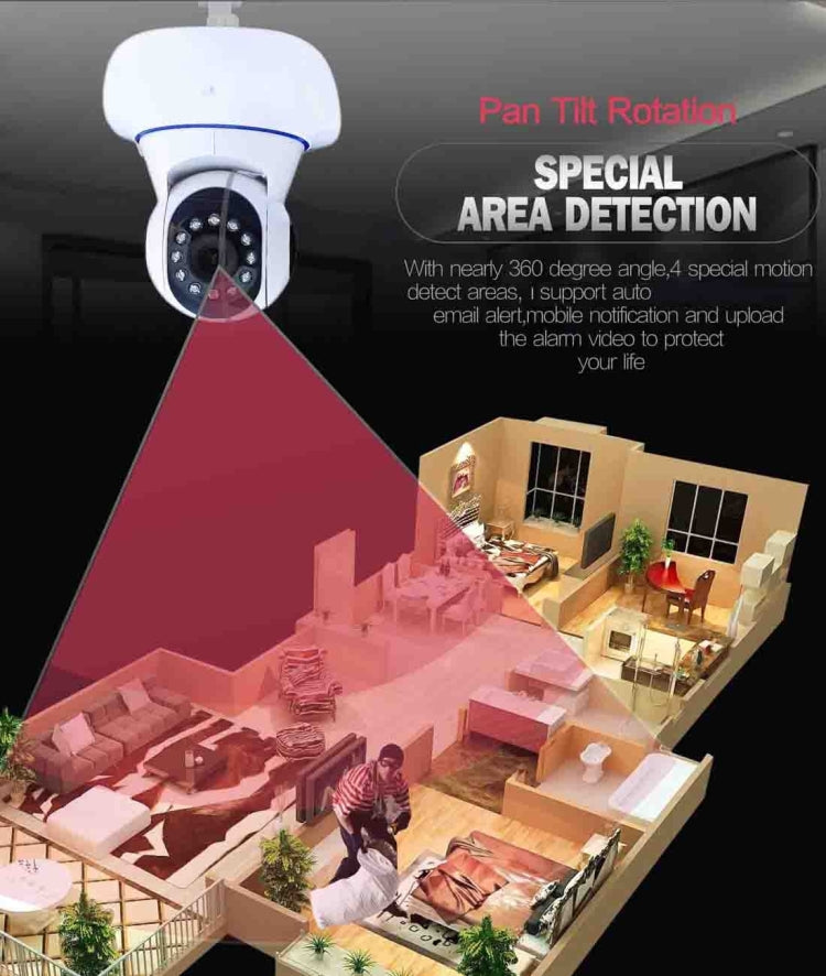 Wanscam HW0041 1.0MP 720P 1/4 inch PTZ P2P WiFi IP Camera, Support Motion Detection / Night Vision, IR Distance: 10m(White)