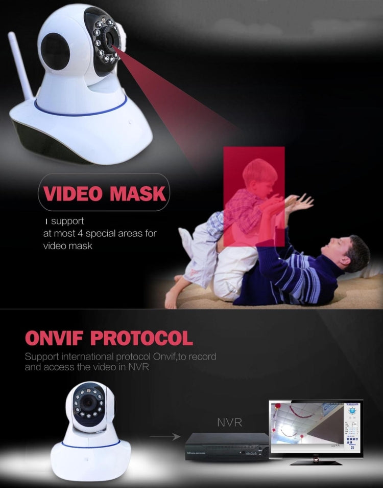 Wanscam HW0041 1.0MP 720P 1/4 inch PTZ P2P WiFi IP Camera, Support Motion Detection / Night Vision, IR Distance: 10m(White)
